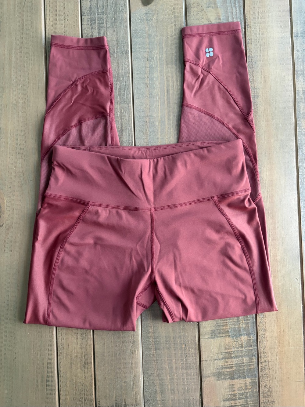 Sweaty Betty Power 7/8 Mesh Workout Leggings - Mauve Pink - Size XS